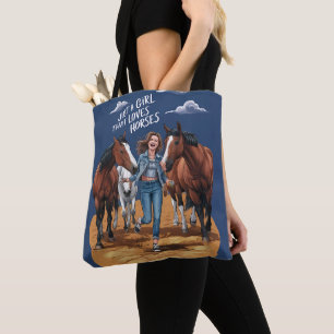 Bolsa Tote Apenas Uma Menina Que Ama Cavalos