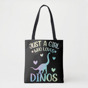 Bolsa Tote Apenas Uma Menina Que Ama Dinos Cute Dinossaur