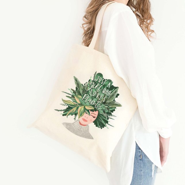 Bolsa Tote Apenas Uma Menina Que Ama Plantas | | Senhora das  (Just A Girl Who Love Plants | | Crazy Plant Lady Tote Bag)
