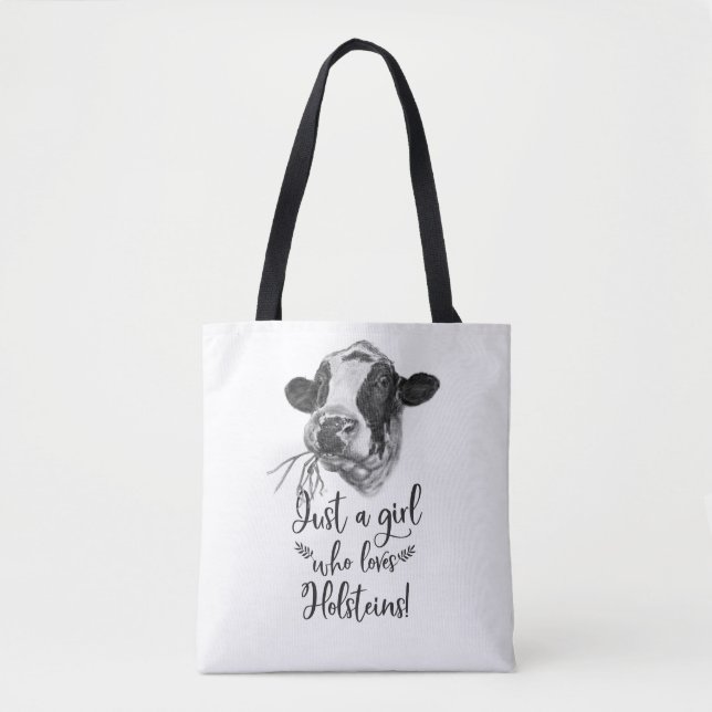 Bolsa Tote Apenas uma menina que ame vacas de Holstein (Frente)