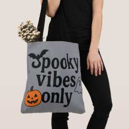 Bolsa Tote Apenas Vibes Spooky 🎃 | Design de Vinheta Hallowe