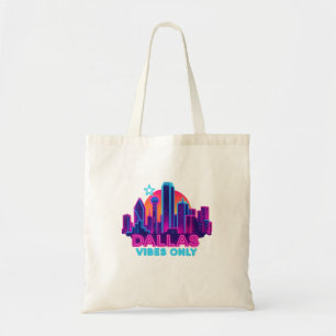 Bolsa Tote Apenas Vibrações de Dallas – Neon Skyline 1980s Sy