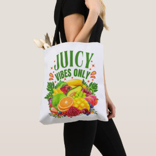 Bolsa Tote Apenas Vibrações Suculentas: Frutas Frescas e Vida
