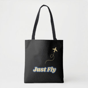 Bolsa Tote Apenas Voe Moderno Vintage Typografia Aviation