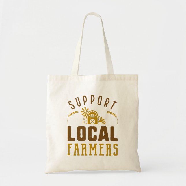 Bolsa Tote Apoiar os agricultores locais (Frente)