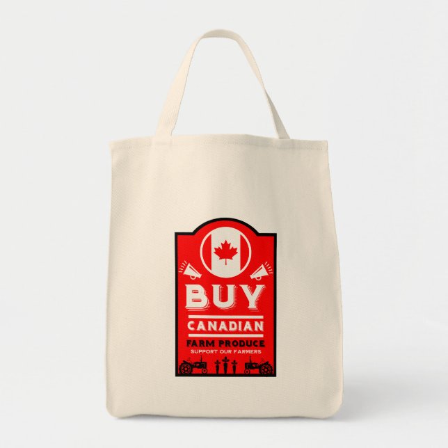 Bolsa Tote Apoie os Agricultores Canadenses (Frente)