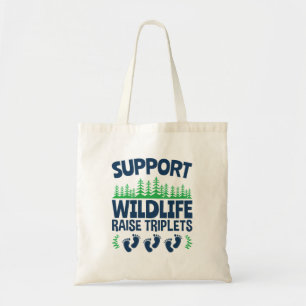 Bolsa Tote Apoie Wildlife Raise Triplets Engraçado Mãe