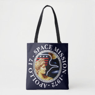 Bolsa Tote Apollo 17 Missão Espacial 1972 Insígnia