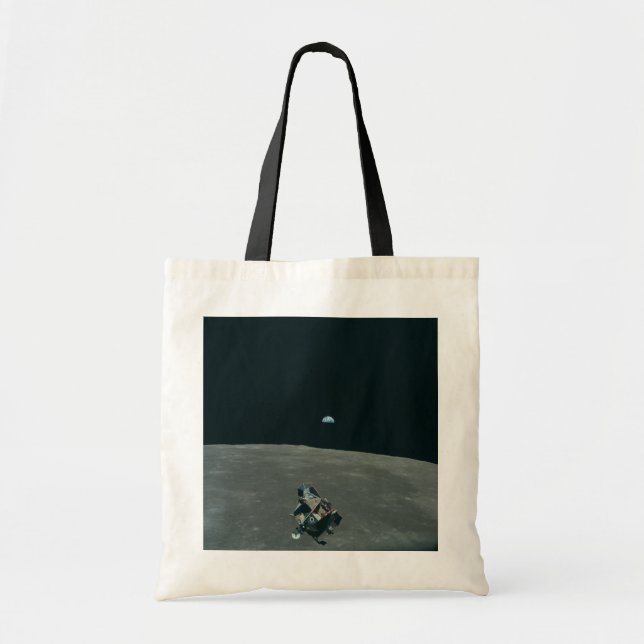 Bolsa Tote Apollo Lunar Lander e Earthrise sobre Lua (Frente)