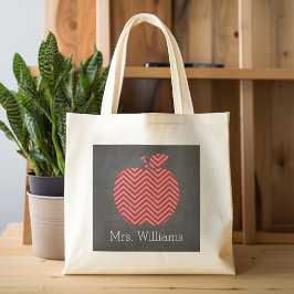 Bolsa Tote Apple de professor personalizado com padrão de mod