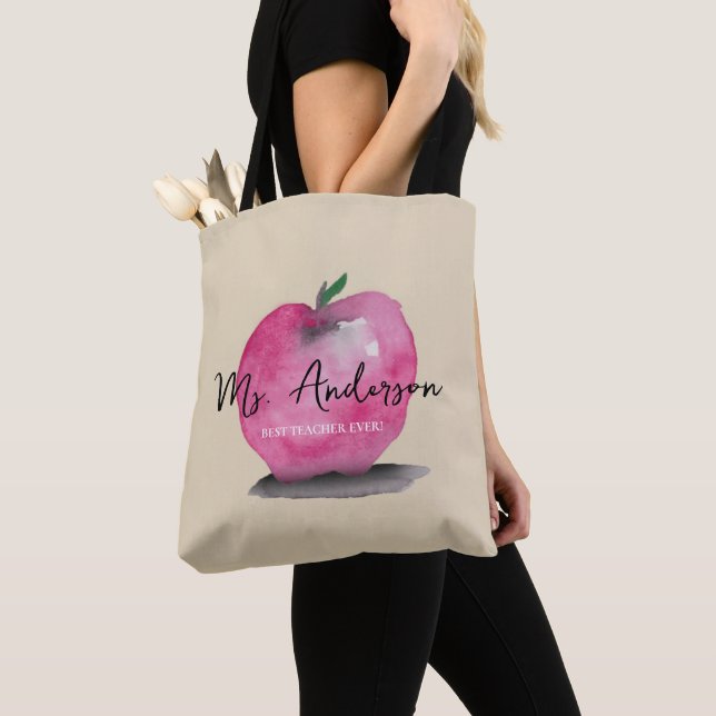 Bolsa Tote Apple Teacher Name Best Teacher Alguma Vez Persona (Close Up)