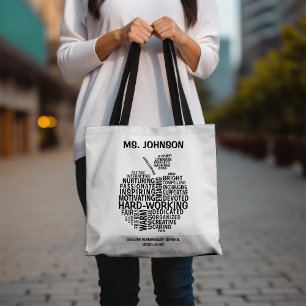 Bolsa Tote Apple Typograhy de Apreciação de Professora Negra