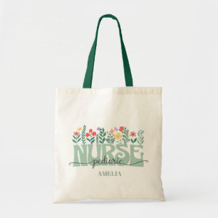 Bolsa Tote Apreciação de Enfermeira Pediátrica Floral