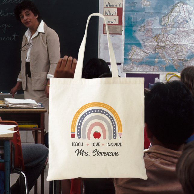 Bolsa Tote Apreciação do Professor Arco-Íris (Criador carregado)