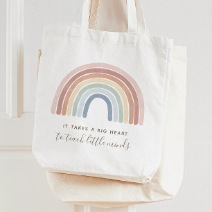 Bolsa Tote Apreciação do Professor Arco-Íris de Aquarela