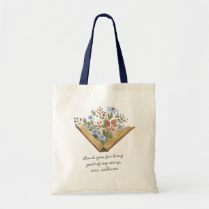 Bolsa Tote Apreciação do Professor de Nome Floral do Livro Ab