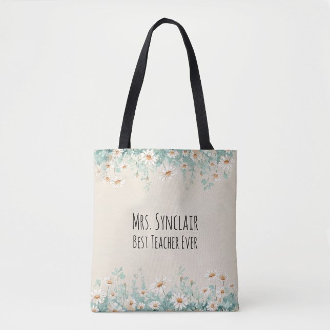 Bolsa Tote Apreciação Personalizada de Melhor Professora de S (Frente)