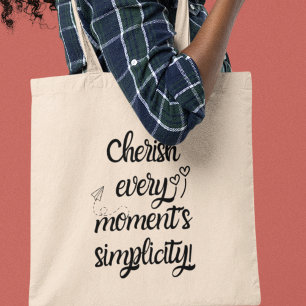 Bolsa Tote Apreciar a Simplicidade de Cada Momento Inspirador