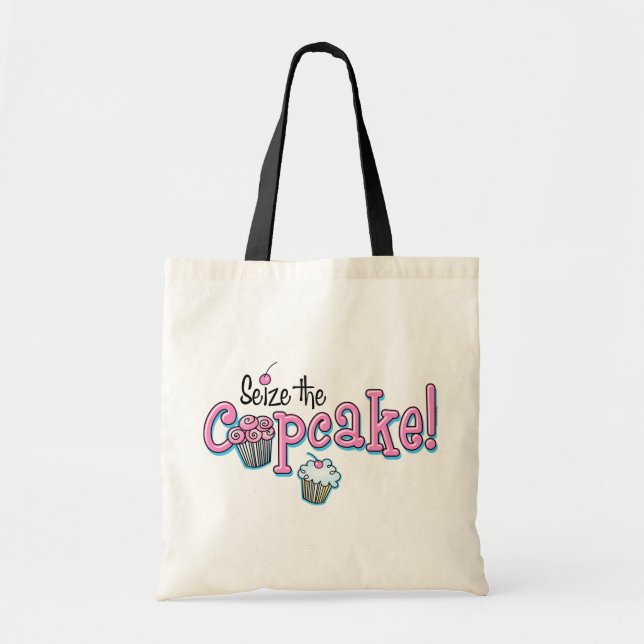 Bolsa Tote Apreenda o cupcake (Frente)
