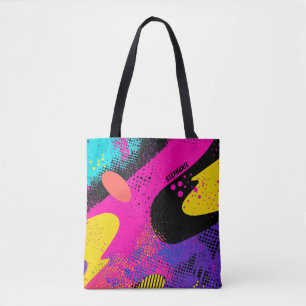 Bolsa Tote Apresentação de cor abstrato no estilo de quadrinh