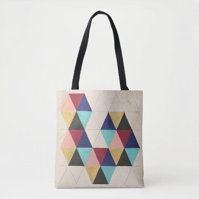 Bolsa Tote Apresentação de padrões geométricos III (Frente)