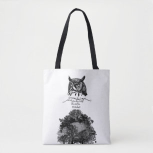 Bolsa Tote Apresentar a sabedoria do Empath Owl ilustra citaç