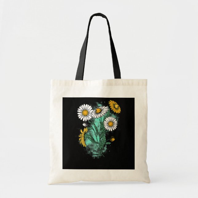 Bolsa Tote April Birth Flower Daisy Birth Mês Flor abril (Frente)