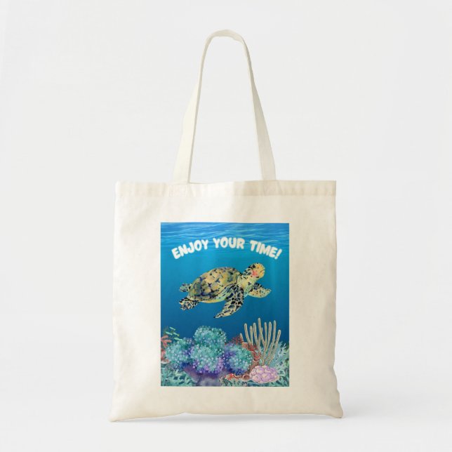 Bolsa Tote Aproveite a tartaruga (Frente)