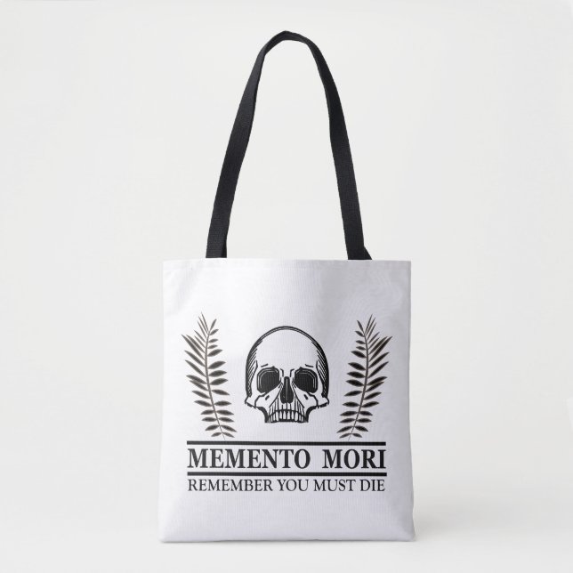 Bolsa Tote Aproveite o Dia Memento Mori caveira (Frente)