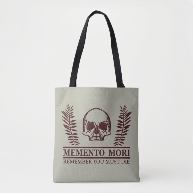 Bolsa Tote Aproveite o Dia Memento Mori caveira (Frente)