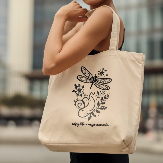 Bolsa Tote Aproveite o Dragonfly de Momentos Mágicos da Vida (Criador carregado)