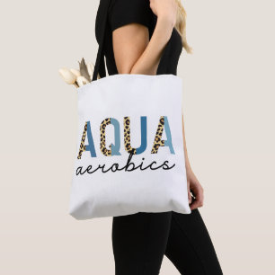 Bolsa Tote Aqua Aerobics Cheetah impressão Água presentes a