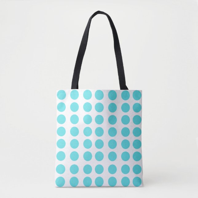 Bolsa Tote Aqua Bolinhas Design (Frente)