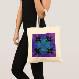 Bolsa Tote Aqua e Lilac Fractal Joy Tote Bag