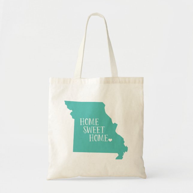 Bolsa Tote Aqua Missouri Home Sweet Home State Tote Bag (Frente)