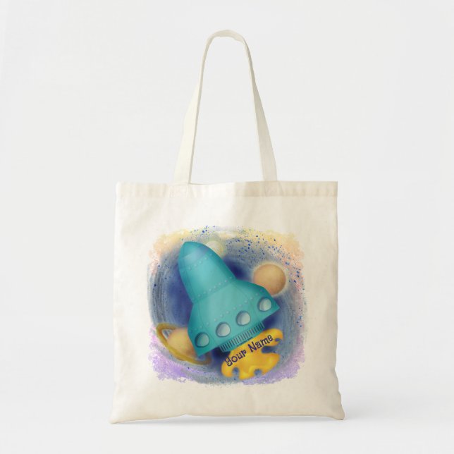 Bolsa Tote Aqua Rocket  (Frente)