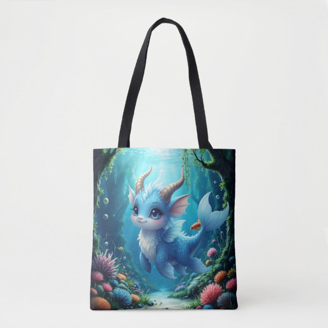 Bolsa Tote Aqualumi – Guardião dos Sonhos de Coral.  (Frente)