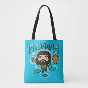 Bolsa Tote Aquaman   Chibi Aquaman Undersea Graphic