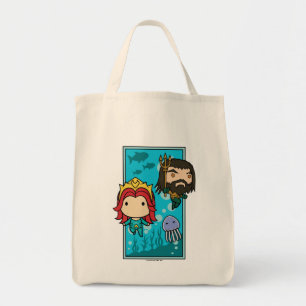 Bolsa Tote Aquaman Chibi Mera & Aquaman Undersea Graphic