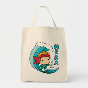 Bolsa Tote Aquaman   Chibi Mera Riding Wave Graphic