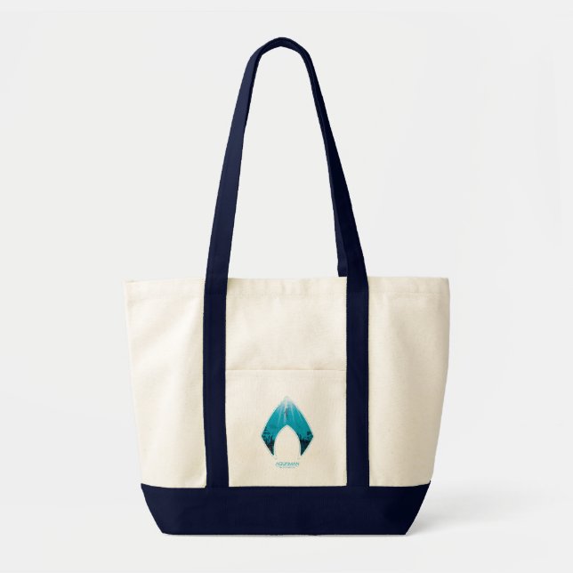 Bolsa Tote Aquaman | Ver Através Do Logotipo Aquaman, Gráfico (Frente)