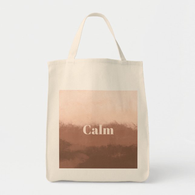 Bolsa Tote Aquarela Abstrata Mocha (Frente)