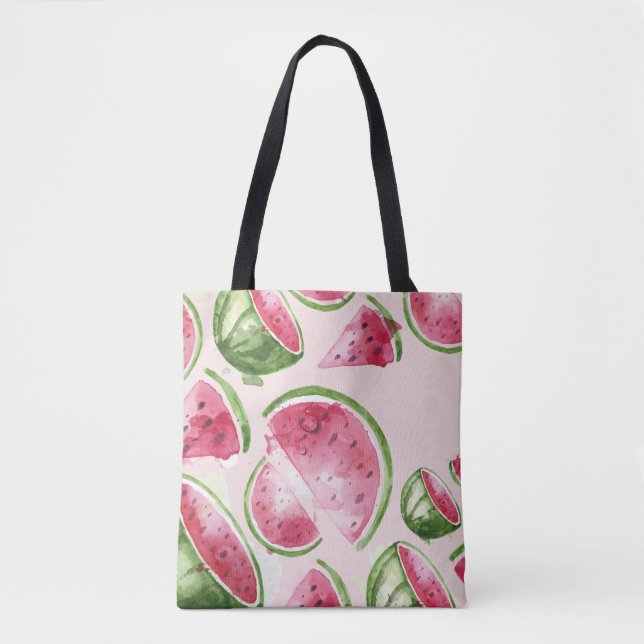 Bolsa Tote Aquarela Adorável Melancia (Frente)