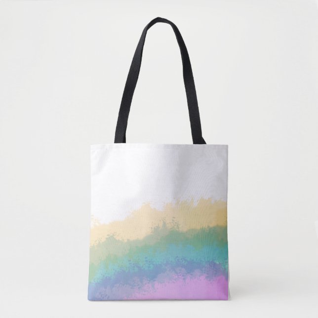 Bolsa Tote Aquarela arco-íris pincelada (Frente)