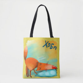 Bolsa Tote Aquarela Artesanal Raposa Divertida