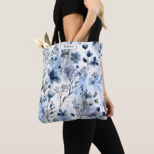 Aquarela Azul Floral Arejada Personalizada Diária
