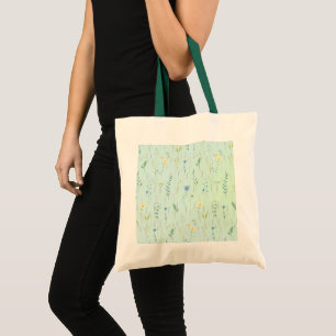 Bolsa Tote Aquarela botânica rústica gradiente flora flor