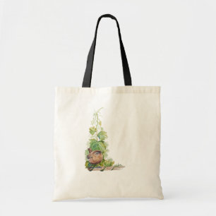 Bolsa Tote Aquarela Casa de Vinho Folhas de Parreira Pássaro