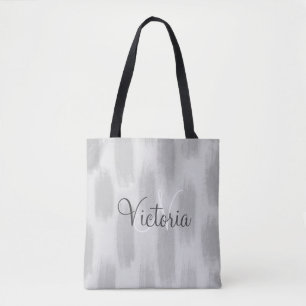 Bolsa Tote Aquarela Cinza Personalizada Abstrata Moderna Tend