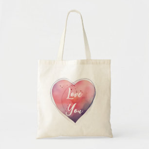 Bolsa Tote Aquarela Coração Doce Seja Meu Namorado/ Eu Te Amo